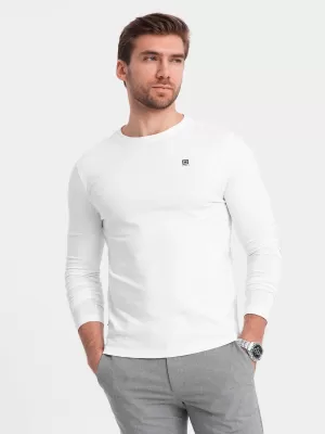 Pánské triko s dlouhým rukávem OMBRE OM-LSCL-0102 WHITE