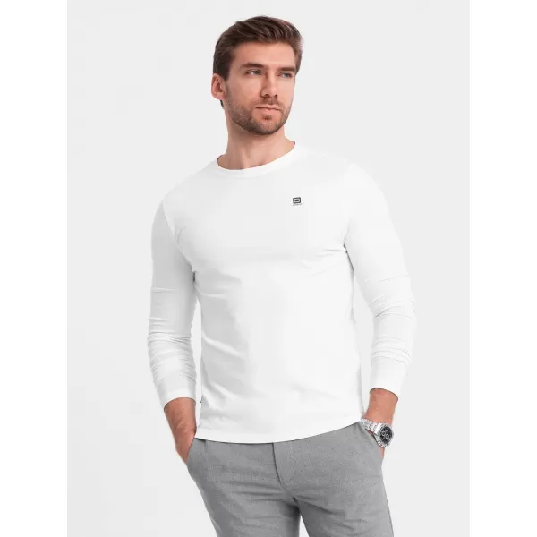  Pánské triko s dlouhým rukávem OMBRE OM-LSCL-0102 WHITE 
