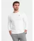 Pánské triko s dlouhým rukávem OMBRE OM-LSCL-0102 WHITE