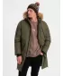Pánská zimní bunda OMBRE OM-JALJ-0148 DARK OLIVE GREEN