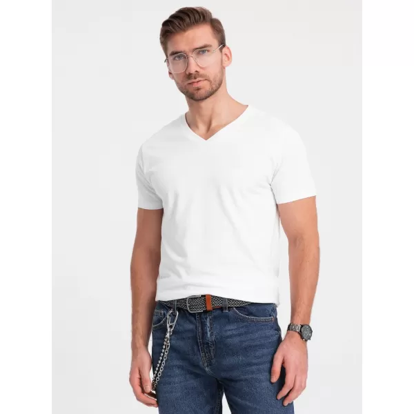  Pánské triko OMBRE OM-TSCT-0106 WHITE 