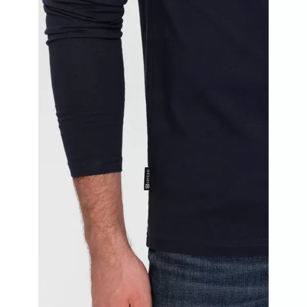 Pánské triko s dlouhým rukávem OMBRE OM-LSBL-0108 NAVY BLUE 
