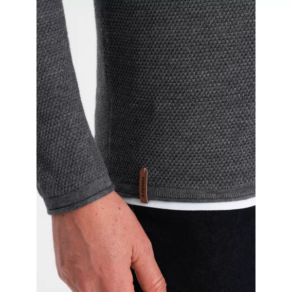  Pánský svetr OMBRE OM-SWSW-0103 GRAPHITE MELANGE 
