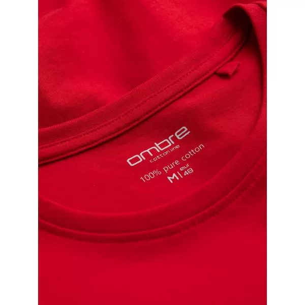  Pánské triko s dlouhým rukávem OMBRE OM-LSBL-0106 RED 