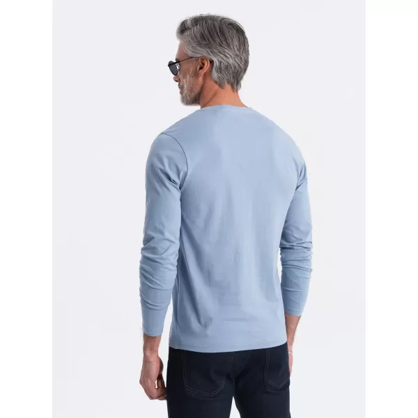  Pánské triko s dlouhým rukávem OMBRE OM-LSBL-0108 BLUE DENIM 