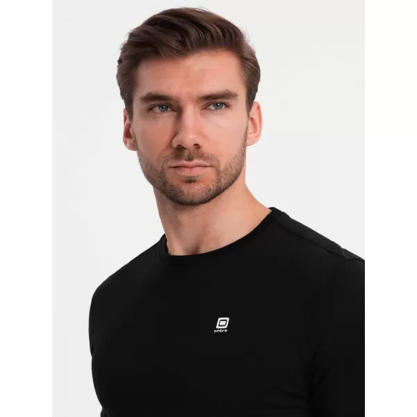  Pánské triko s dlouhým rukávem OMBRE OM-LSCL-0102 BLACK 