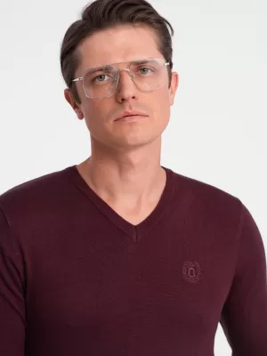 Pánský svetr OMBRE OM-SWBS-0107 MAROON