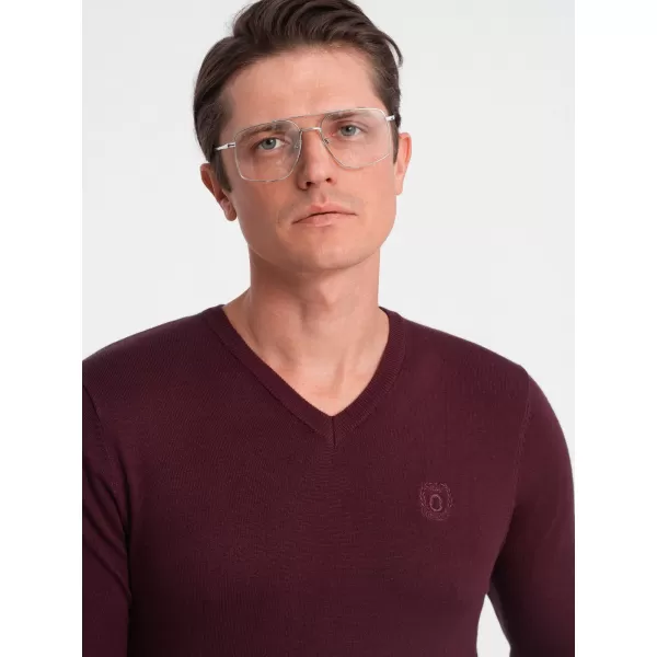  Pánský svetr OMBRE OM-SWBS-0107 MAROON 