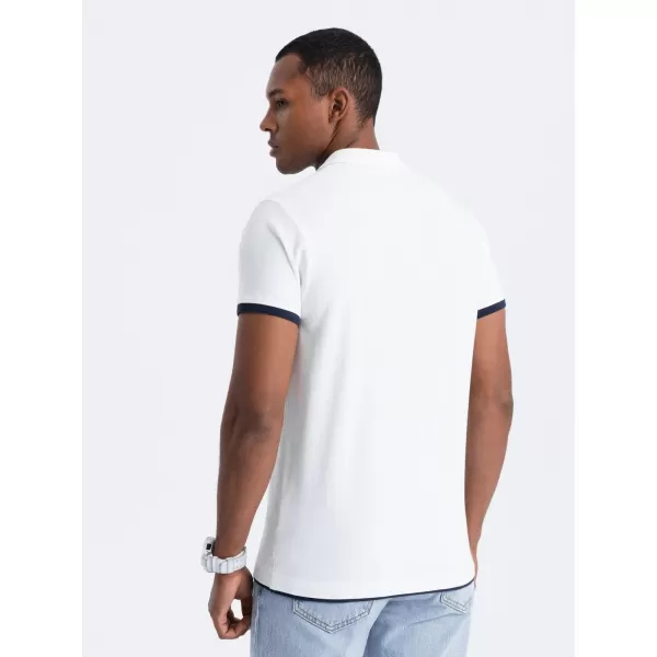  Pánské triko s límečkem OMBRE OM-POSS-0113 WHITE 