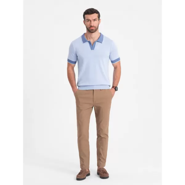  Pánské kalhoty OMBRE OM-PACP-0186 LIGHT BROWN 