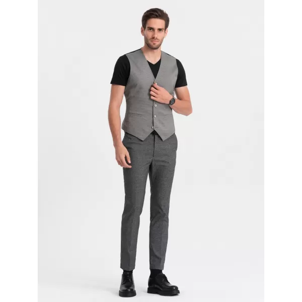  Pánská vesta OMBRE OM-BLZV-0111 GRAY 