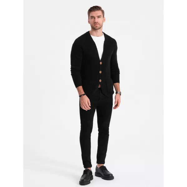  Pánský svetr OMBRE OM-SWCD-0109 BLACK 