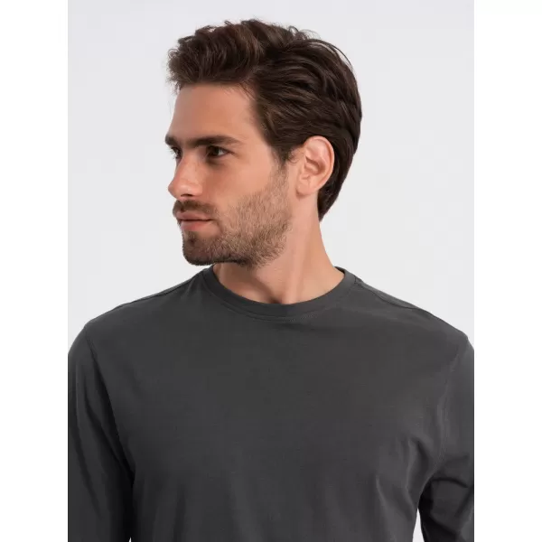  Pánské triko s dlouhým rukávem OMBRE OM-LSBL-0106 GRAPHITE 