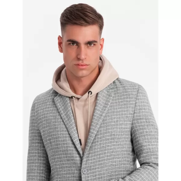  Pánské sako OMBRE OM-BLZB-0117 GREY 