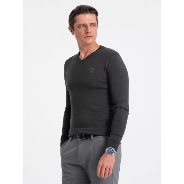  Pánský svetr OMBRE OM-SWBS-0107 GRAPHITE 