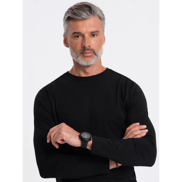  Pánské triko OMBRE OM-LSBL-0106 BLACK 