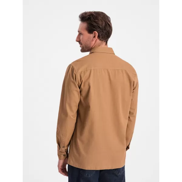  Pánská košile OMBRE OM-SHCS-0146 CAMEL 