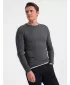 Pánský svetr OMBRE OM-SWSW-0103 GRAPHITE MELANGE