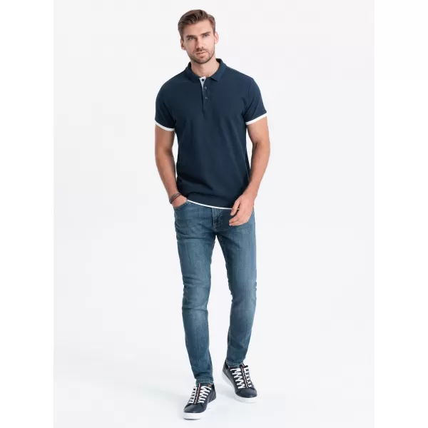  Pánské triko OMBRE OM-POSS-0113 NAVY BLUE 