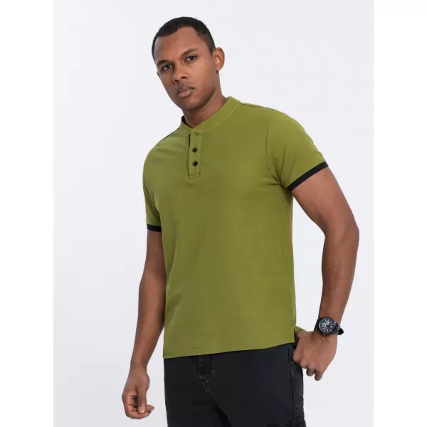  Pánské triko OMBRE OM-TSCT-0156 OLIVE 