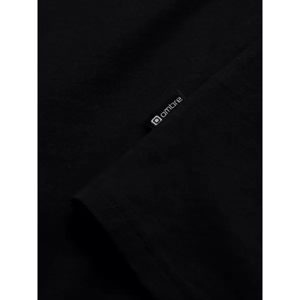  Pánské triko s dlouhým rukávem OMBRE OM-LSBL-0108 BLACK 