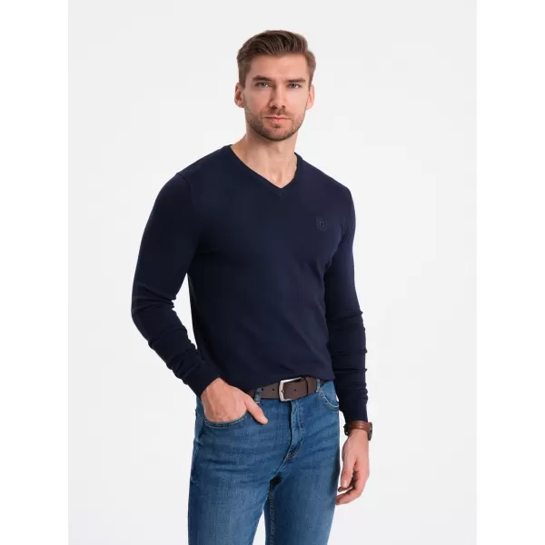  Pánský svetr OMBRE OM-SWBS-0107 NAVY BLUE 02 