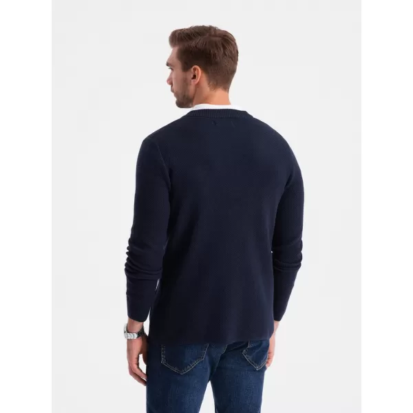  Pánský svetr OMBRE OM-SWCD-0109 NAVY BLUE 