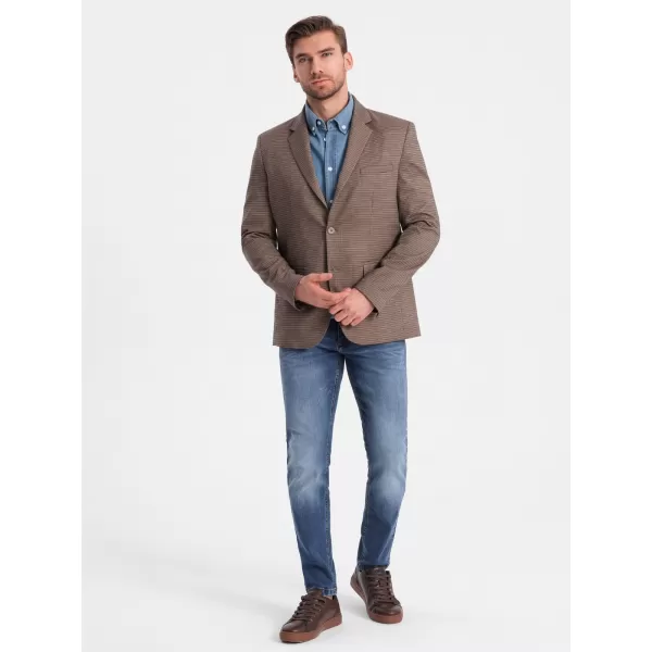  Pánské sako OMBRE OM-BLZB-0116 BROWN 