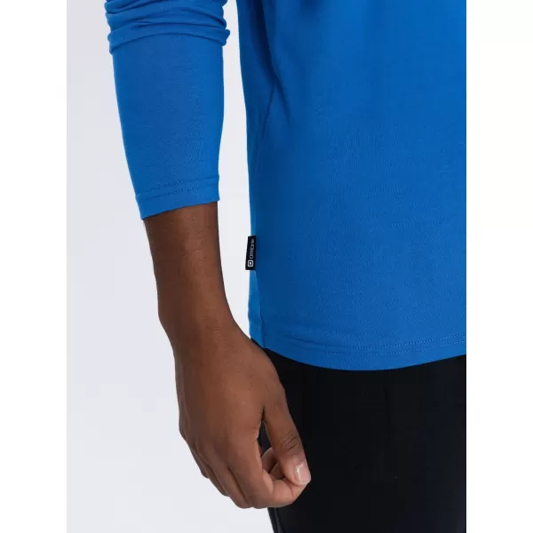  Pánské triko s dlouhým rukávem OMBRE OM-LSBL-0106 BLUE 