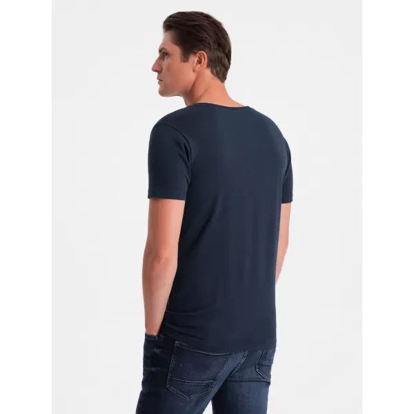  Pánské triko OMBRE OM-TSCT-0106 NAVY BLUE 
