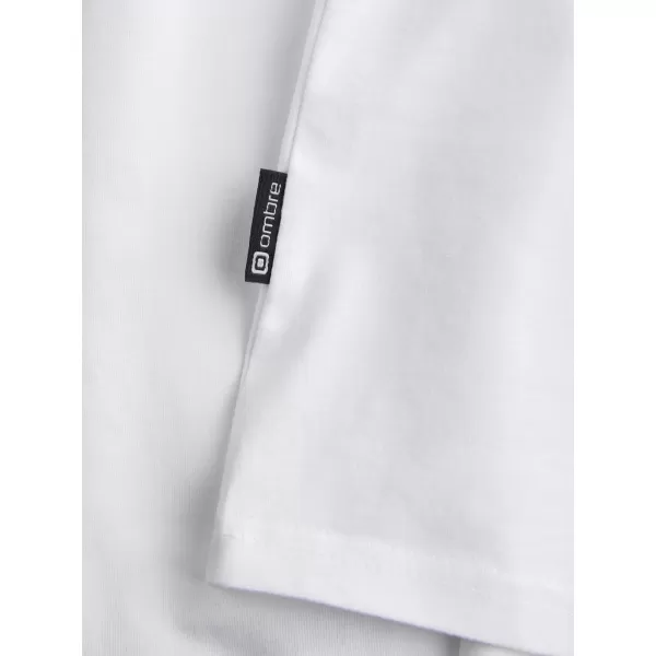  Pánské triko s dlouhým rukávem OMBRE OM-LSCL-0102 WHITE 