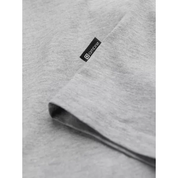  Pánské triko s dlouhým rukávem OMBRE OM-LSBL-0106 GREY MELANGE 