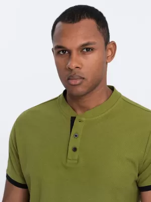 Pánské triko OMBRE OM-TSCT-0156 OLIVE