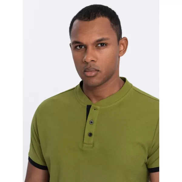  Pánské triko OMBRE OM-TSCT-0156 OLIVE 