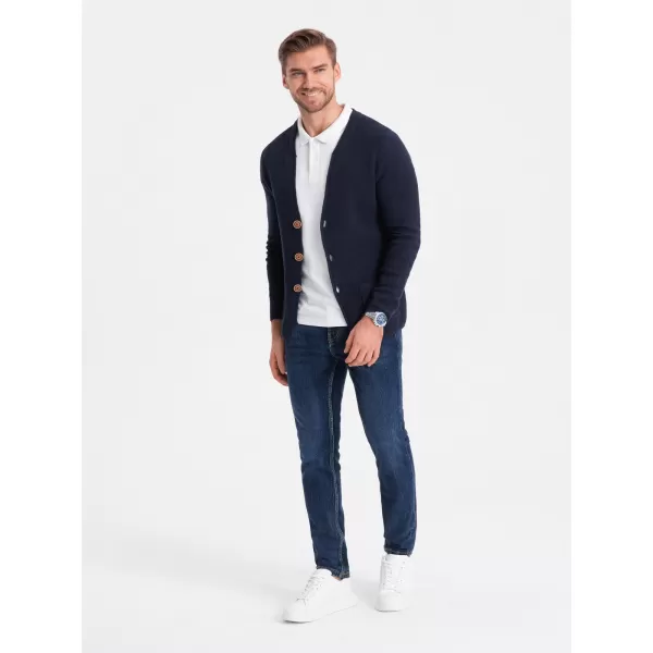  Pánský svetr OMBRE OM-SWCD-0109 NAVY BLUE 