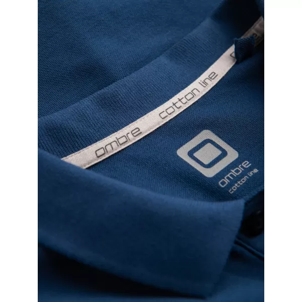  Pánské triko s límečkem OMBRE S1374 DARK BLUE 