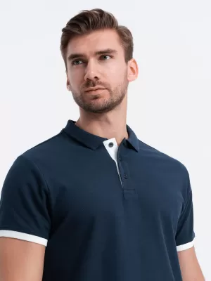 Pánské triko OMBRE OM-POSS-0113 NAVY BLUE
