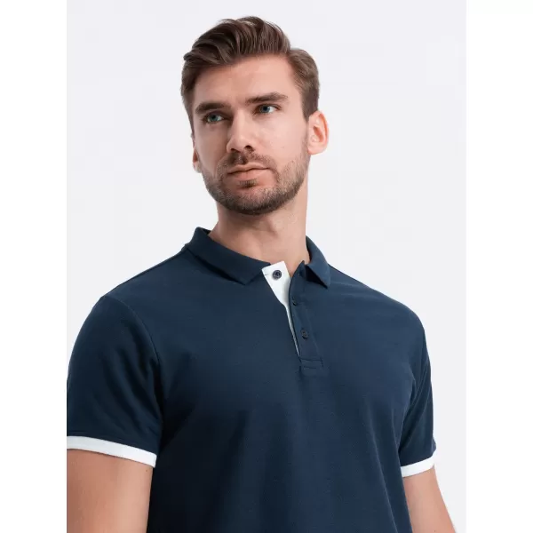  Pánské triko OMBRE OM-POSS-0113 NAVY BLUE 