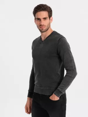 Pánský svetr OMBRE OM-SWOS-0108 BLACK