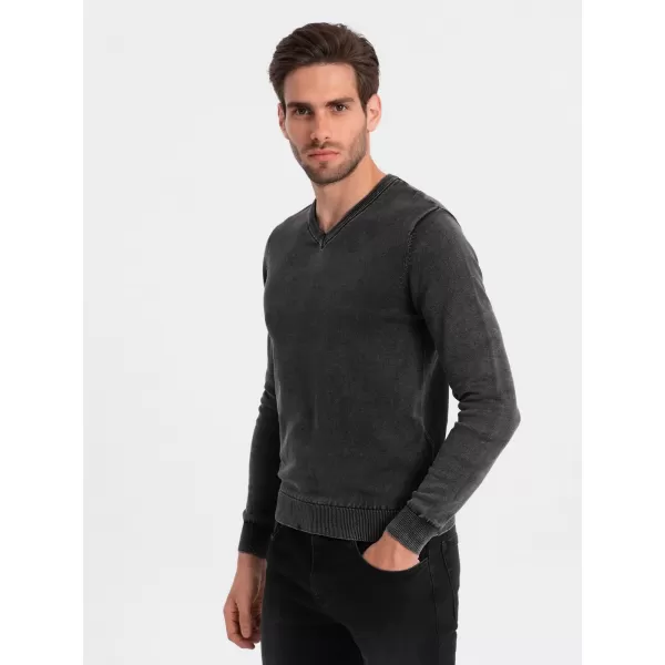  Pánský svetr OMBRE OM-SWOS-0108 BLACK 