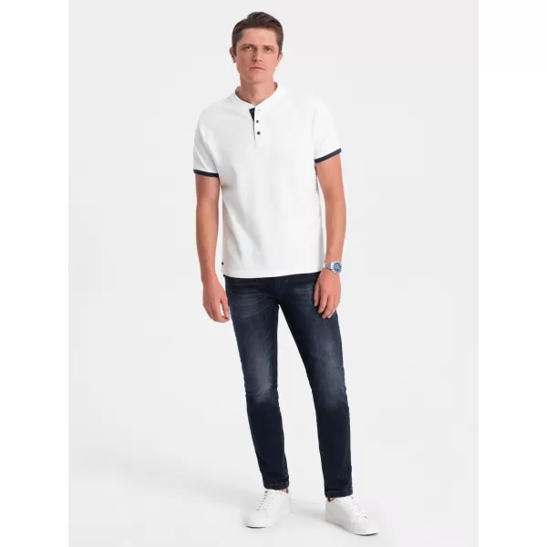  Pánské triko OMBRE OM-TSCT-0156 WHITE 
