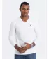 Pánské triko s dlouhým rukávem OMBRE OM-LSCL-0110 WHITE