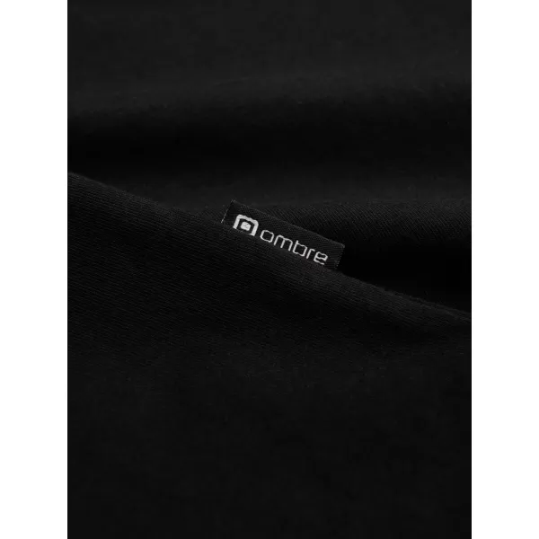  Pánské triko s dlouhým rukávem OMBRE OM-LSCL-0110 BLACK 