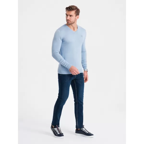  Pánský svetr OMBRE OM-SWBS-0107 LIGHT BLUE 01 
