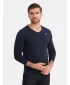 Pánské triko s dlouhým rukávem OMBRE OM-LSCL-0110 NAVY BLUE