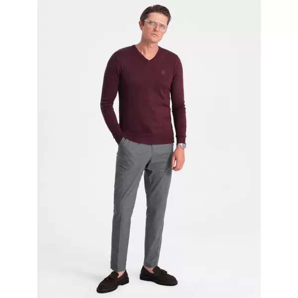  Pánský svetr OMBRE OM-SWBS-0107 MAROON 
