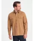Pánská košile OMBRE OM-SHCS-0146 CAMEL