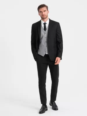 Pánské sako OMBRE OM-BLZB-0115 BLACK