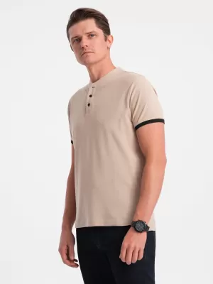 Pánské triko OMBRE OM-TSCT-0156 BEIGE