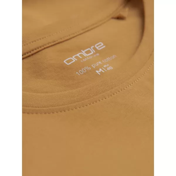  Pánské triko s dlouhým rukávem OMBRE OM-LSBL-0106 MUSTARD 